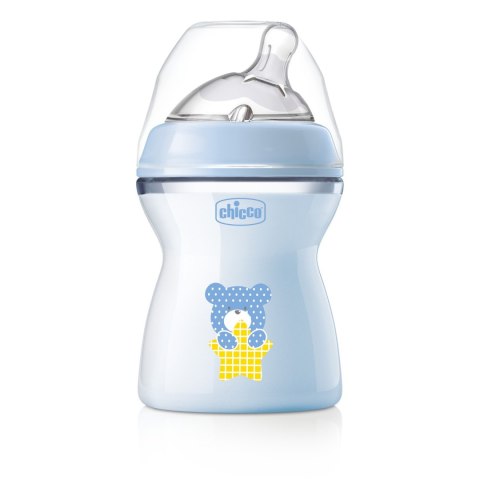 CHICCO NATURALFEELING 2M+ 250 ml Butelka plastikowa, smoczek silikon, przepływ średni