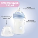 CHICCO NATURALFEELING 6M+ 330 ml Butelka plastikowa, smoczek silikon, przepływ szybki