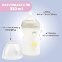 CHICCO NATURALFEELING 6M+ 330 ml Butelka plastikowa, smoczek silikon, przepływ szybki
