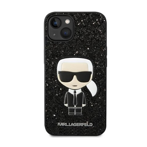 Karl Lagerfeld Glitter Flakes Ikonik - Etui iPhone 14 Plus (czarny)
