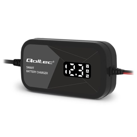 Qoltec Inteligentna mikroprocesorowa ładowarka 12V | 2A | Prostownik do akumulatora AGM GEL | LCD