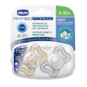 CHICCO PHYSIOFORMA LIGHT LUMI 6-16M+ Smoczek uspokajający silikonowy, 2 szt.