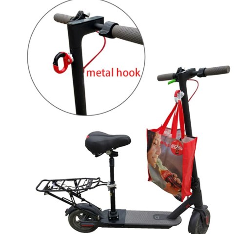 Uchwyt hak na torbę plecak do hulajnogi Xiaomi 365 - czerwony