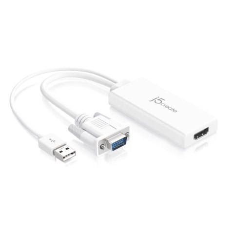 J5create JDA214 0,176 m VGA, USB A HDMI Biały