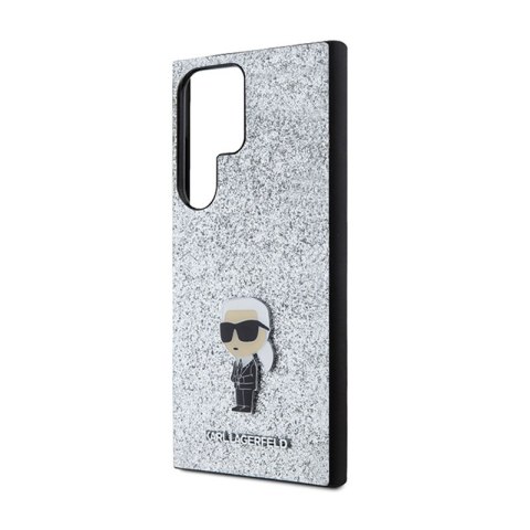 Karl Lagerfeld Fixed Glitter Ikonik Logo Metal Pin - Etui Samsung Galaxy S24 Ultra (srebrny)