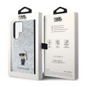 Karl Lagerfeld Fixed Glitter Ikonik Logo Metal Pin - Etui Samsung Galaxy S24 Ultra (srebrny)