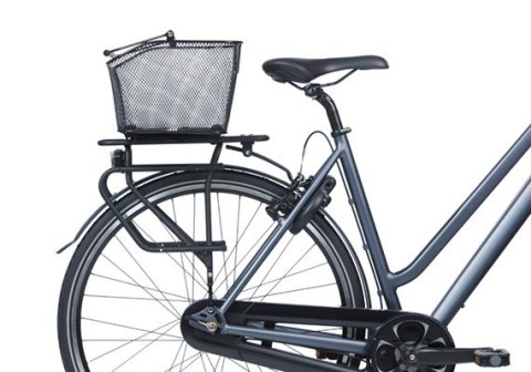 Kosz tylny na bagażnik BASIL BASE XL REAR BASKET, MIK z adapterem do mocowania (ready to go), Stalowy, Black (Eco Bottom) (WYPRZ