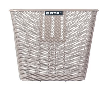 Kosz na kierownicę BASIL BILBAO FM, FIXED MOUNTED (ze wspornikiem 70183), mocowanie stałe, nude metallic (NEW)