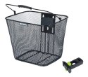 Kosz na kierownicę BASIL BILBAO KF+AHEAD-STEMHOLDER KF, KF System (ze wspornikiem), mocowanie przenośne, stalowy czarny (NEW)