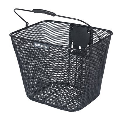 Kosz na kierownicę BASIL BILBAO KF+AHEAD-STEMHOLDER KF, KF System (ze wspornikiem), mocowanie przenośne, stalowy czarny (NEW)