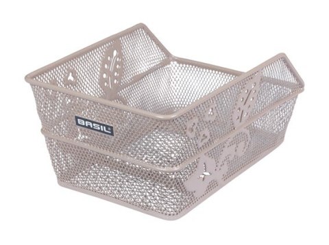 Kosz tylny na bagażnik BASIL CENTO FLOWER S FM, FIXED MOUNTED, mocowanie stałe, stalowy nude metallic (NEW).