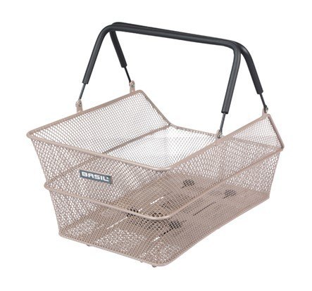 Kosz tylny na bagażnik BASIL CENTO MIK, MIK System (ready to go), Adaptor Plate 2.0 (blokada), stalowy nude metallic (NEW).