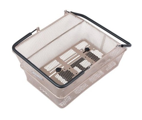 Kosz tylny na bagażnik BASIL CENTO MIK, MIK System (ready to go), Adaptor Plate 2.0 (blokada), stalowy nude metallic (NEW).