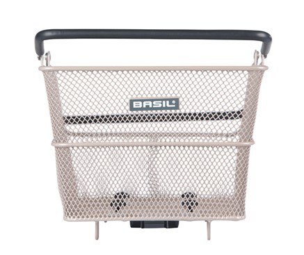 Kosz tylny na bagażnik BASIL CENTO MIK, MIK System (ready to go), Adaptor Plate 2.0 (blokada), stalowy nude metallic (NEW).