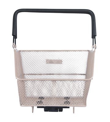 Kosz tylny na bagażnik BASIL CENTO MIK, MIK System (ready to go), Adaptor Plate 2.0 (blokada), stalowy nude metallic (NEW).