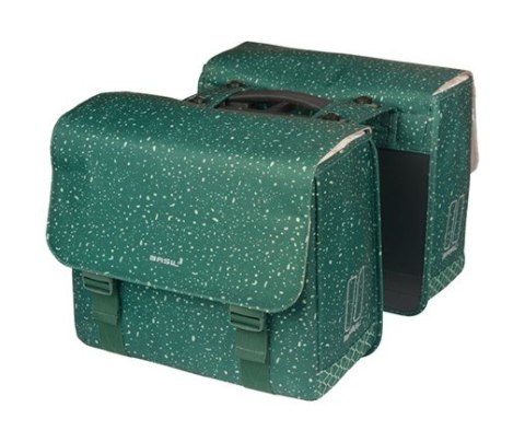 Sakwa podwójna BASIL FLAIR DOUBLE BICYCLE BAG MIK, MIK z adapterem do mocowania (ready to go), 35L, Wodoodporna, Green (NEW)