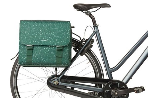 Sakwa podwójna BASIL FLAIR DOUBLE BICYCLE BAG MIK, MIK z adapterem do mocowania (ready to go), 35L, Wodoodporna, Green (NEW)