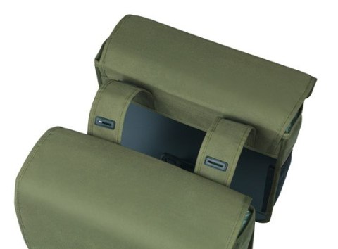 Sakwa podwójna BASIL GO DOUBLE BAG 32L, Universal Bridge System, dark green (WYPRZEDAŻ -50%)