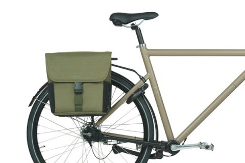 Sakwa podwójna BASIL GO DOUBLE BAG 32L, Universal Bridge System, dark green (WYPRZEDAŻ -50%)