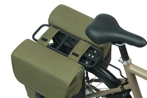 Sakwa podwójna BASIL GO DOUBLE BAG 32L, Universal Bridge System, dark green (WYPRZEDAŻ -50%)