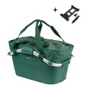 Kosz tylny na bagażnik BASIL FLAIR CARRY ALL REAR BASKET MIK, MIK z adapterem do mocowania (ready to go), 22L, Wodoodporna, Gree