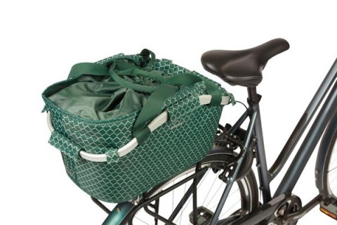Kosz tylny na bagażnik BASIL FLAIR CARRY ALL REAR BASKET MIK, MIK z adapterem do mocowania (ready to go), 22L, Wodoodporna, Gree