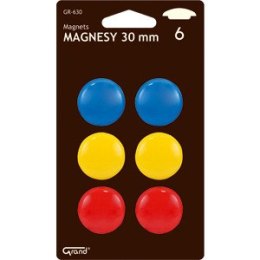 Magnesy do tablic Grand śr.30mm 3 kolory (3x2)