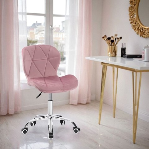 Fotel obrotowy Spiner chrom różowy