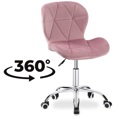 Fotel obrotowy Spiner chrom różowy