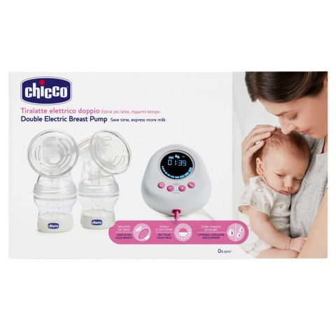 CHICCO Podwójny laktator elektryczny, kompaktowy, do odciągania pokarmu