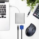 Qoltec Hub Adapter USB-C 3.1 4w1 | USB 3.0 | VGA | RJ45 | USB-C PD 92W