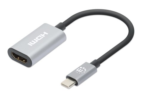 Manhattan 153973 adapter kablowy 0,11 m USB Type-C HDMI Szary
