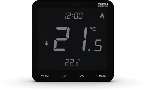 Przewodowy regulator pokojowy czarny R-10S PLUS Tech Sterowniki