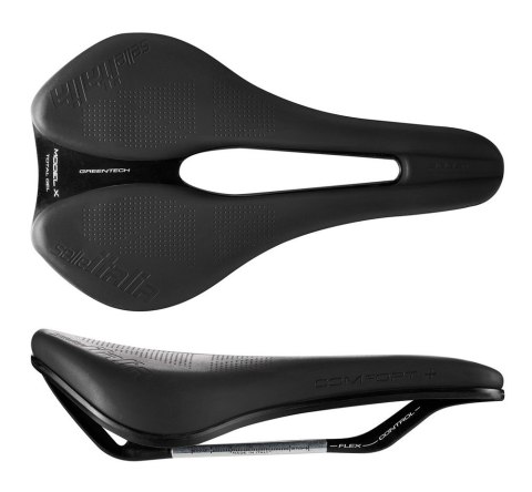 Siodło SELLE ITALIA MODEL X COMFORT + SUPERFLOW L (id match L3), FeC Alloy Rail, 415g, Czarne (NEW).