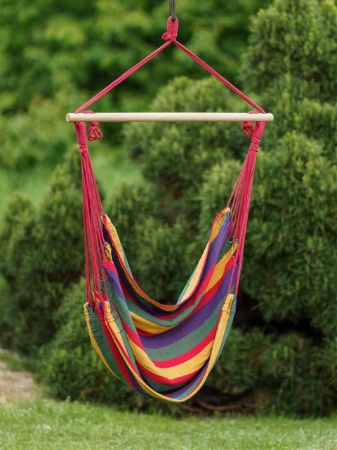 Fotel wiszący bujany huśtawka 100 x 100 cm, czerwony