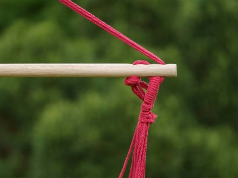 Fotel wiszący bujany huśtawka 100 x 100 cm, czerwony