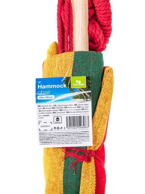 Fotel wiszący bujany huśtawka 100 x 100 cm, czerwony