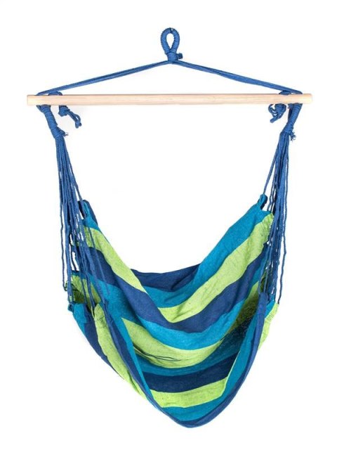 Fotel wiszący bujany huśtawka 100 x 100 cm, niebieska