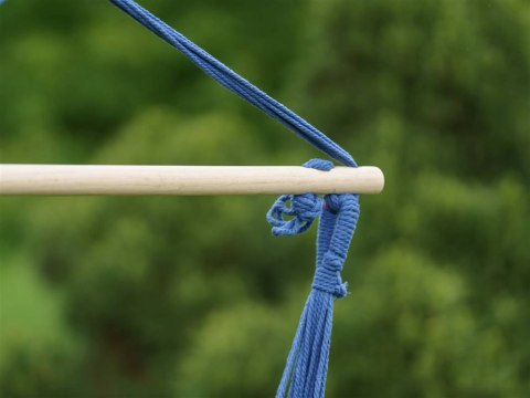 Fotel wiszący bujany huśtawka 100 x 100 cm, niebieska