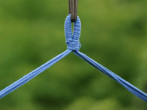 Fotel wiszący bujany huśtawka 100 x 100 cm, niebieska