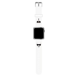 Karl Lagerfeld Silicone Karl & Choupette Heads - Pasek do Apple Watch 42/44/45/49 mm (biały)
