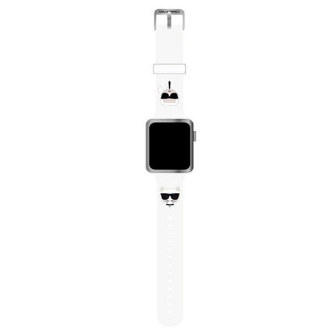 Karl Lagerfeld Silicone Karl & Choupette Heads - Pasek do Apple Watch 42/44/45/49 mm (biały)