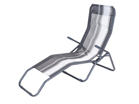 Leżak plażowy ogrodowy SAMOS, czarne paski