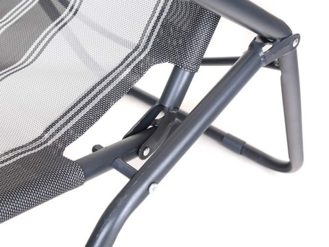 Leżak plażowy ogrodowy SAMOS, czarne paski