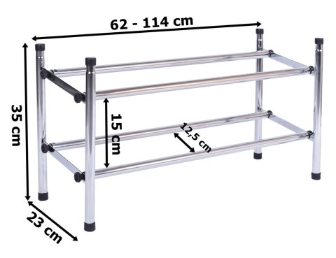 Regał półka na buty Lena metalowa 1 moduł chrom