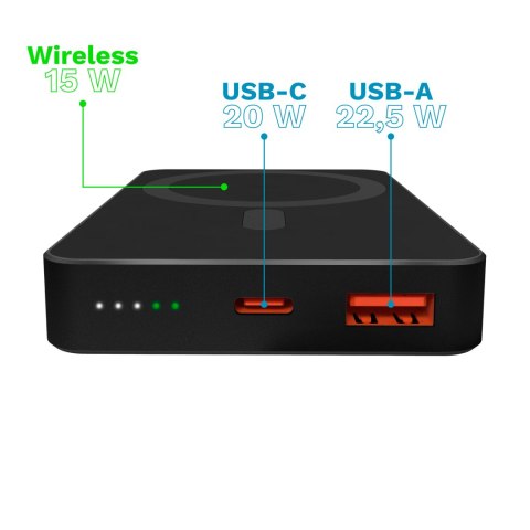 POWERBANK indukcyjny Kruger&Matz 10000 mAh magnetyczny czarny