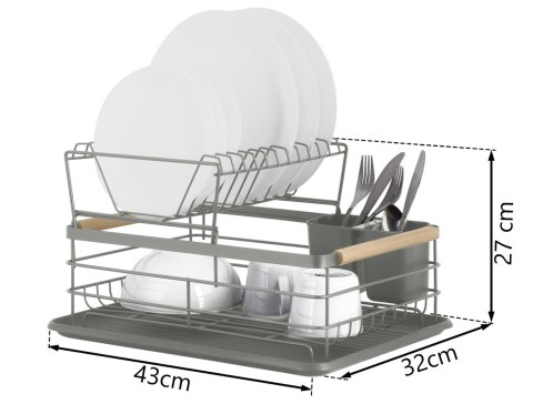 Suszarka do naczyń dwupoziomowa MS-601 Massido szara