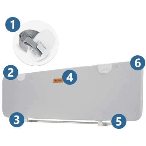 Barierka ochronna do łóżka 120 x 44 x 41 cm Nukido szara