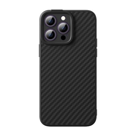 Zestaw ochronny BASEUS Synthetic Fiber iPhone 14 Pro (czarne)