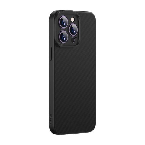 Zestaw ochronny BASEUS Synthetic Fiber iPhone 14 Pro (czarne)